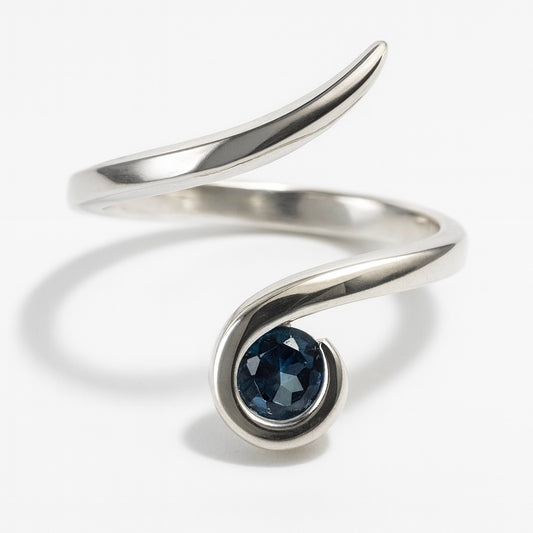 Spiral blue sapphire